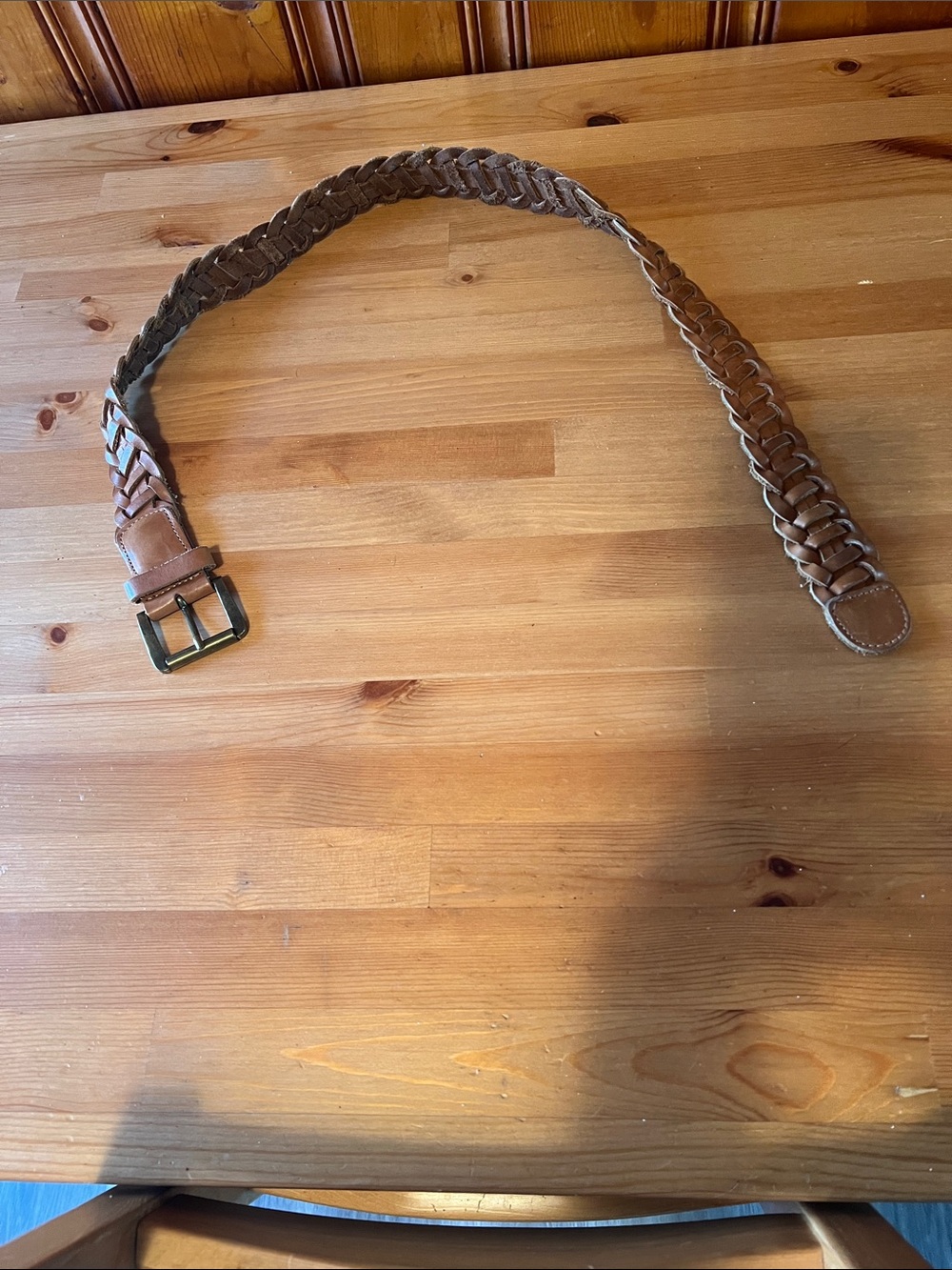 Women’s Woven Leather Belt - Tan
